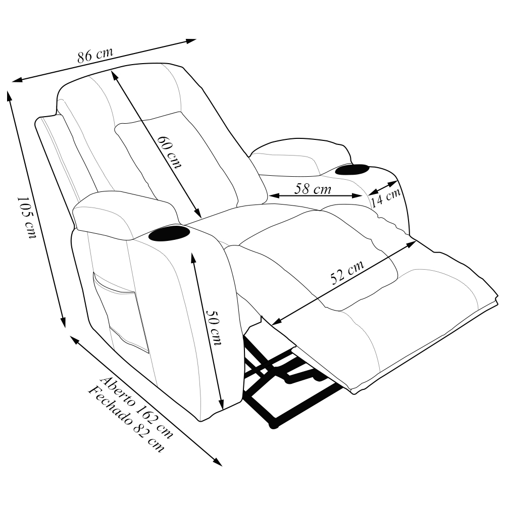 Poltrona do Papai Austin com Elevação Lift 150º Massagem Aquecimento PU Bege G31 - Gran Belo