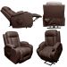 Poltrona do Papai Austin com Elevação Lift 150º Massagem Aquecimento PU Marrom Chocolate G31 - Gran Belo