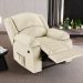 Poltrona do Papai Descanso Reclinável Sala de Cinema Madrid Power Elétrica Massagem USB PU Bege G23