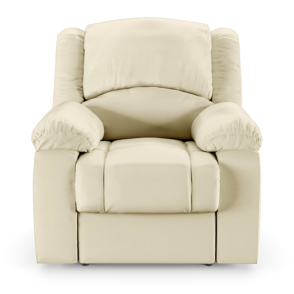 Poltrona do Papai Descanso Reclinável Sala de Cinema Madrid Power Elétrica Massagem USB PU Bege G23
