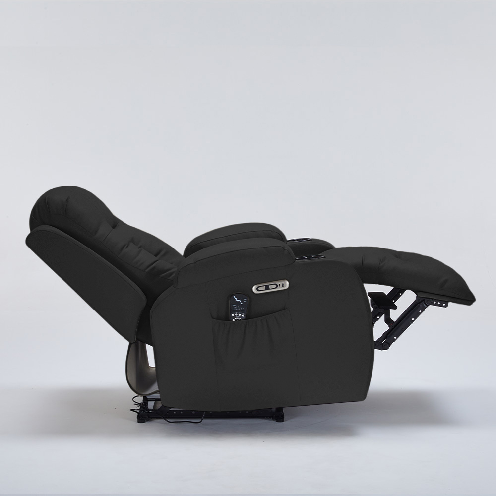 Poltrona do Papai Elétrica Reclinável Austin com Massagem Aquecimento entrada USB/USB-C PU Preto G94 - Gran Belo