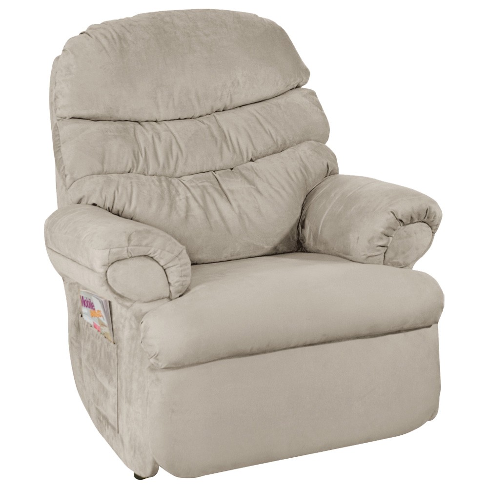 Poltrona do Papai Reclinável Debby Suede Areia G30 - Gran Belo