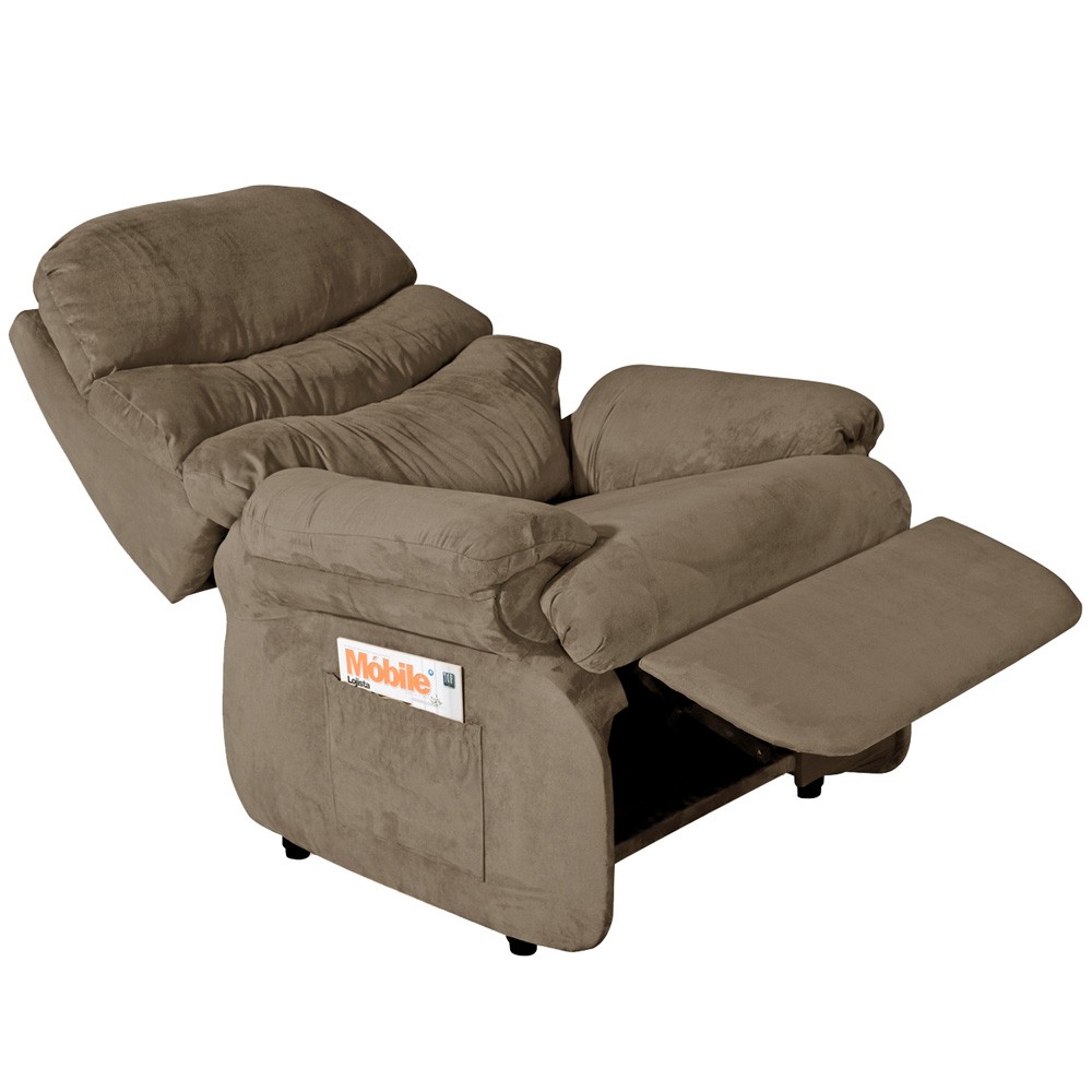Poltrona do Papai Reclinável Debby Suede Chocolate G30 - Gran Belo