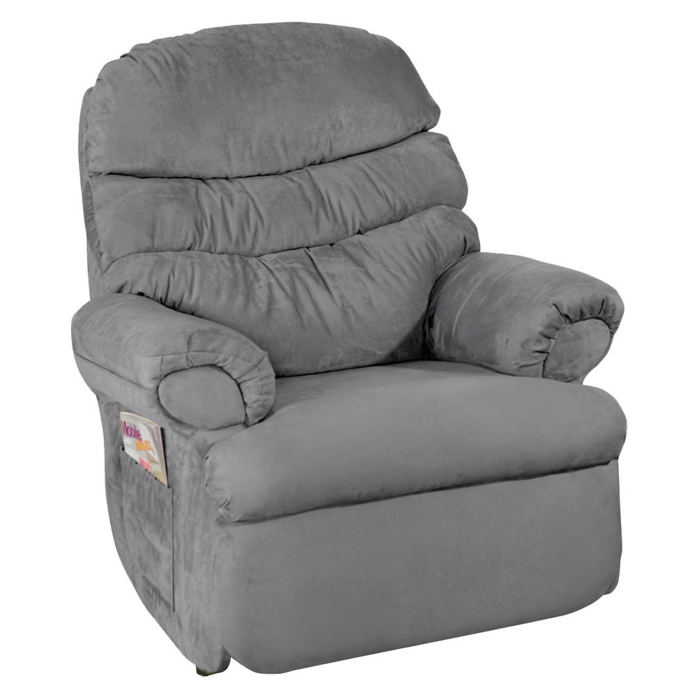 Poltrona do Papai Reclinável Debby Suede Cinza G30 - Gran Belo