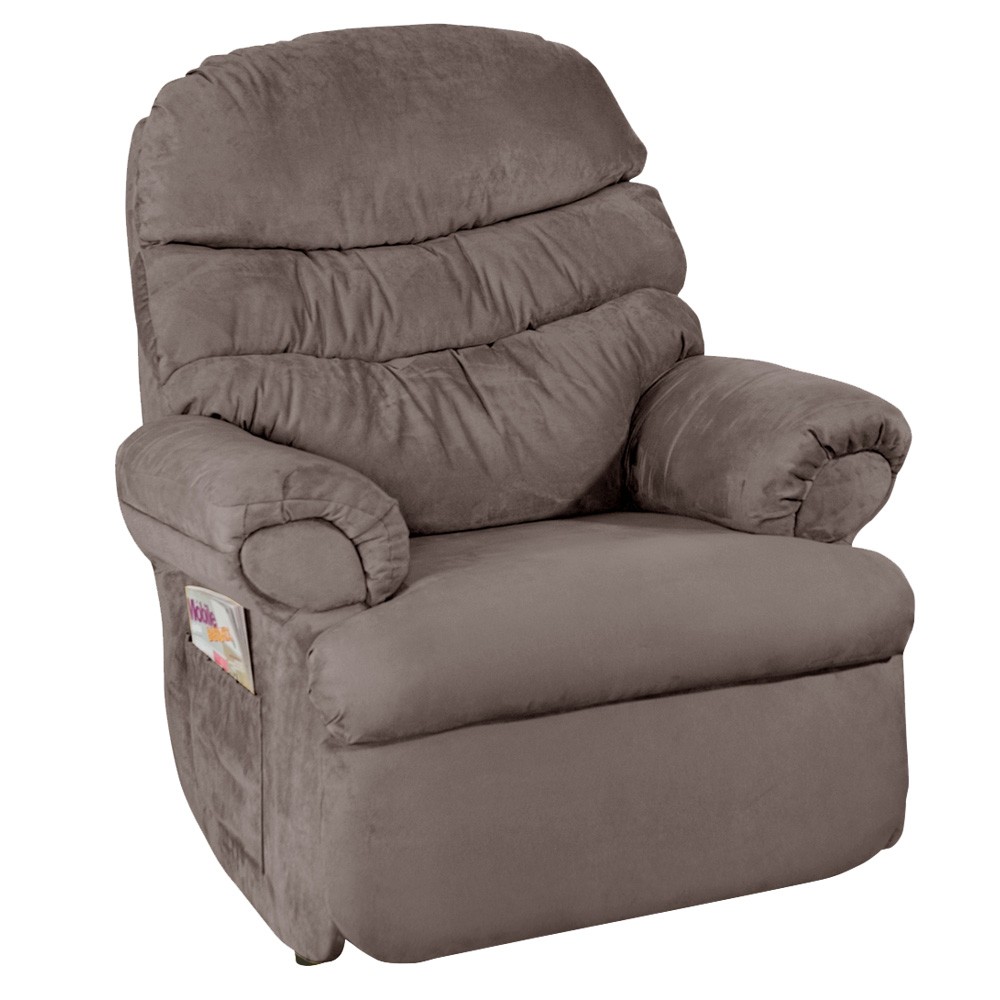 Poltrona do Papai Reclinável Debby Suede Marrom Claro G30 - Gran Belo