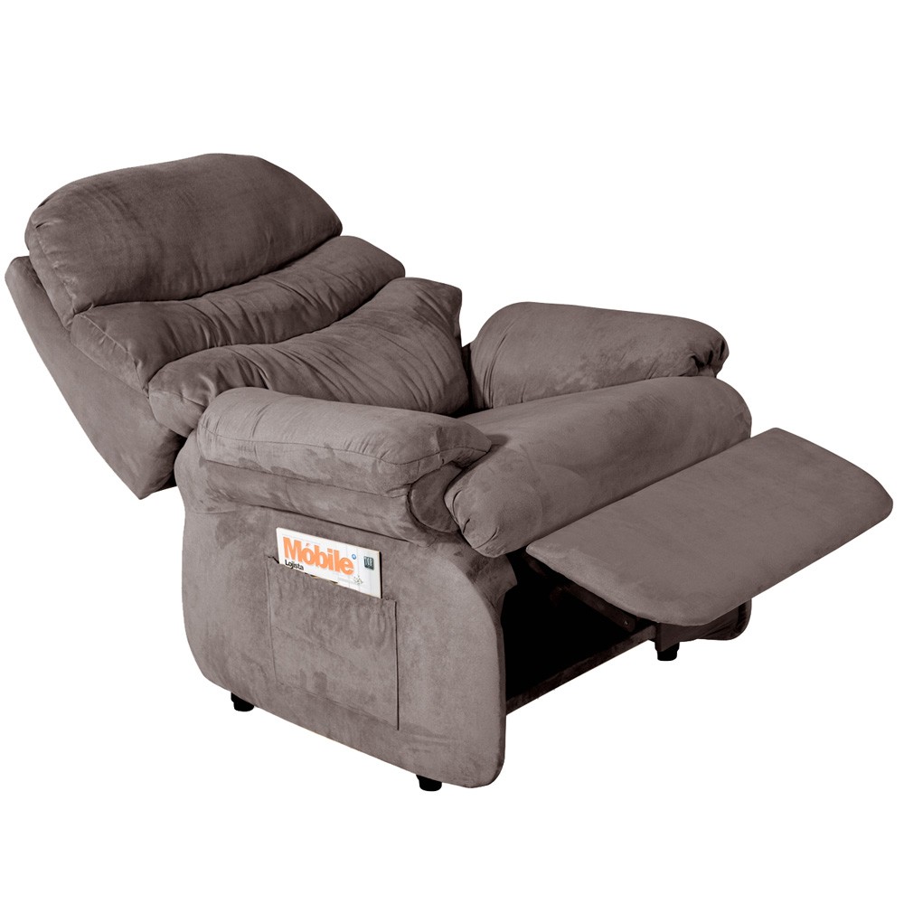 Poltrona do Papai Reclinável Debby Suede Marrom Claro G30 - Gran Belo