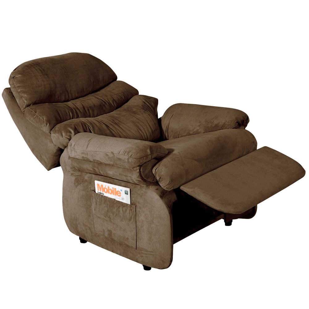 Poltrona do Papai Reclinável Debby Suede Marrom G30 - Gran Belo