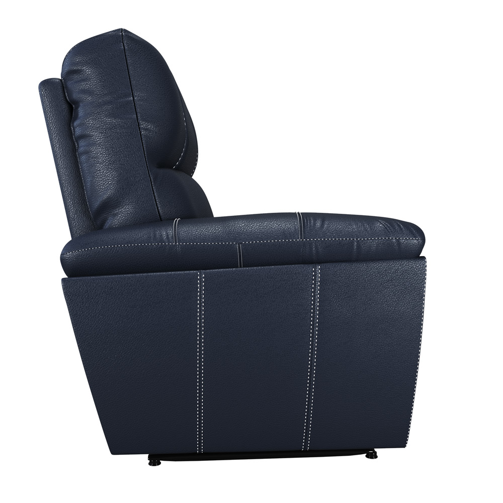 Poltrona do Papai Reclinável Elétrica Armênia Power Touch Couro Azul G40 - Gran Belo