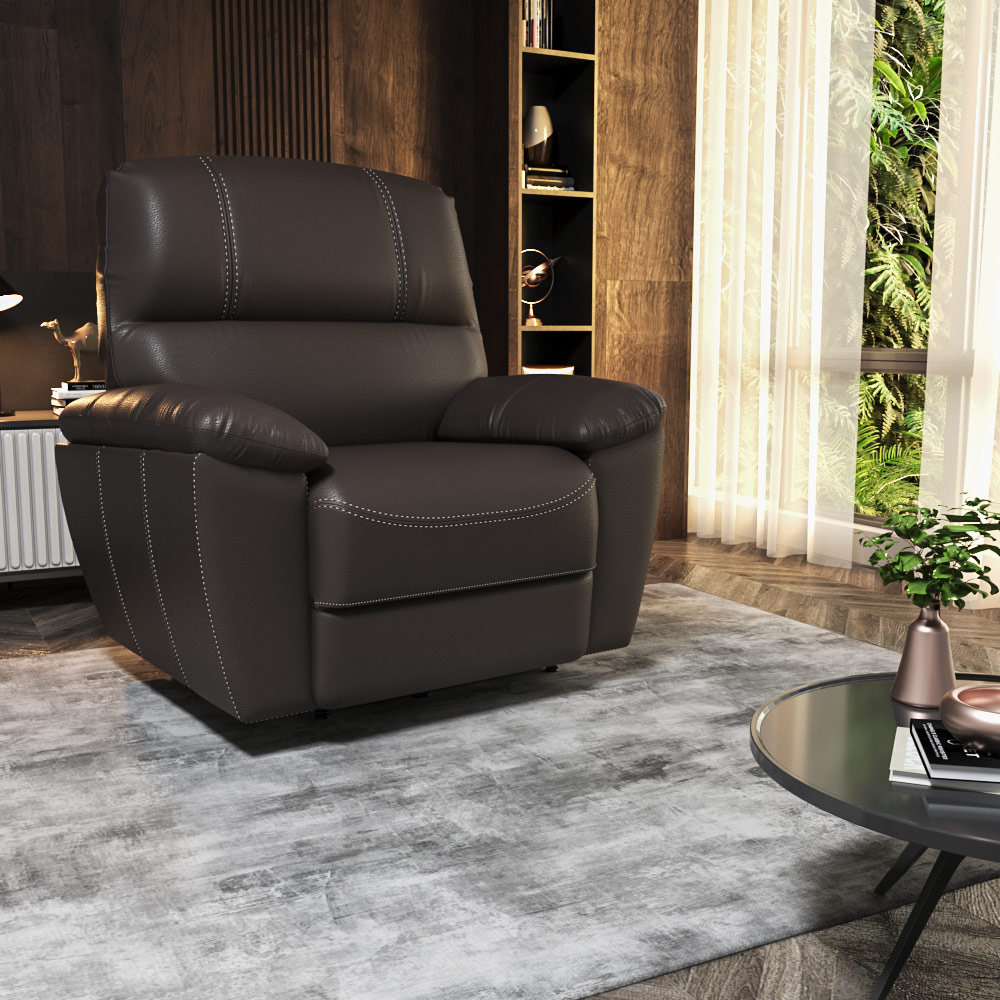 Poltrona do Papai Reclinável Elétrica Armênia Power Touch Couro Cappuccino G40 - Gran Belo