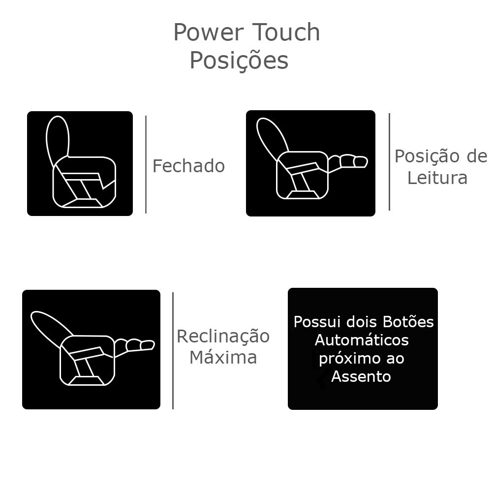 Poltrona do Papai Reclinável Elétrica Armênia Power Touch Couro Conhaque - Gran Belo