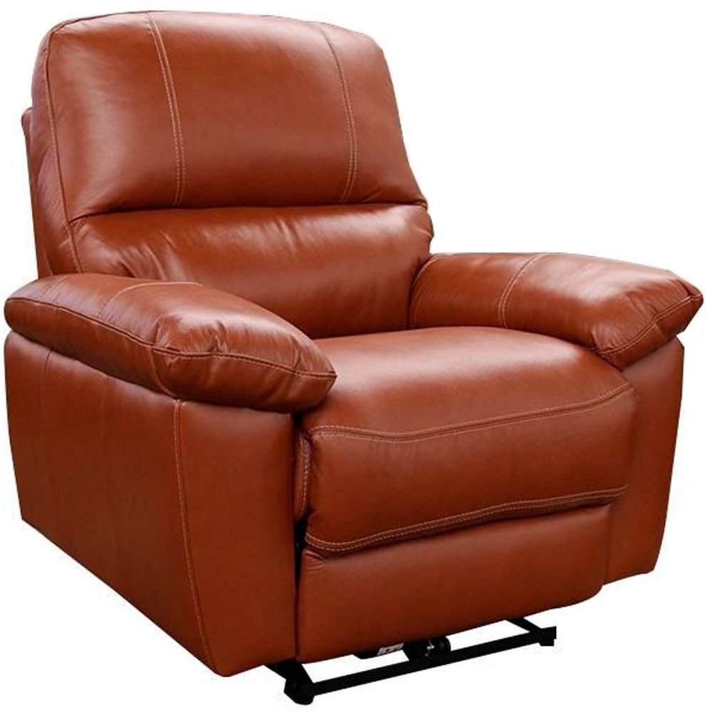 Poltrona do Papai Reclinável Elétrica Armênia Power Touch Couro Conhaque G40 - Gran Belo