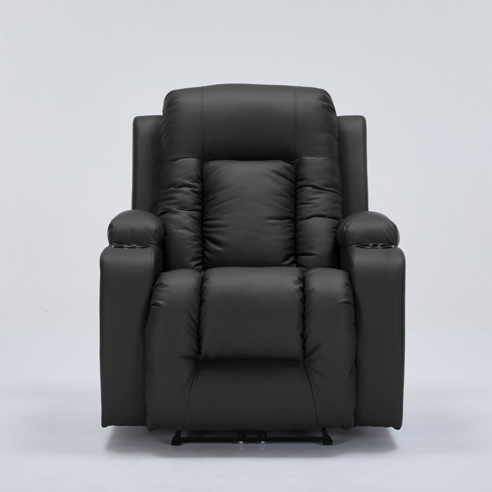 Poltrona do Papai Reclinável Elétrica Austin com Massagem Aquecimento entrada USB/USB-C PU Preto G94 - Gran Belo