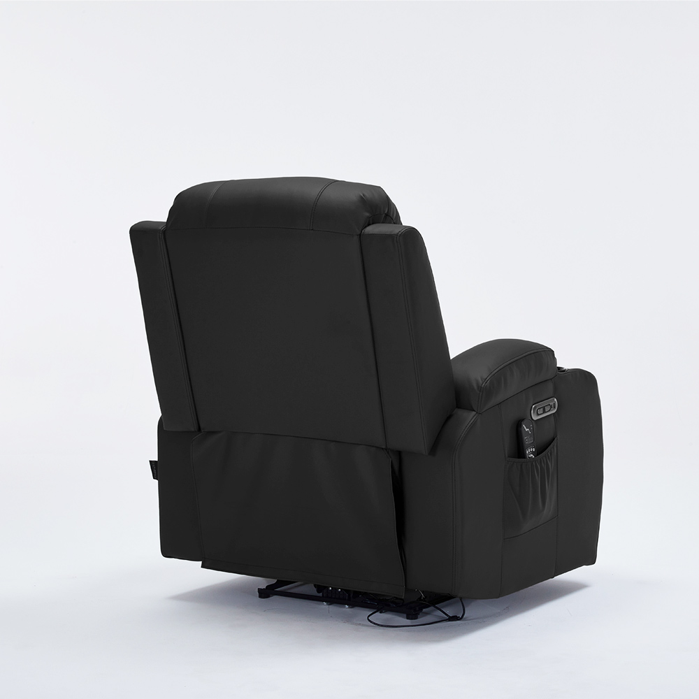 Poltrona do Papai Reclinável Elétrica Austin com Massagem Aquecimento entrada USB/USB-C PU Preto G94 - Gran Belo