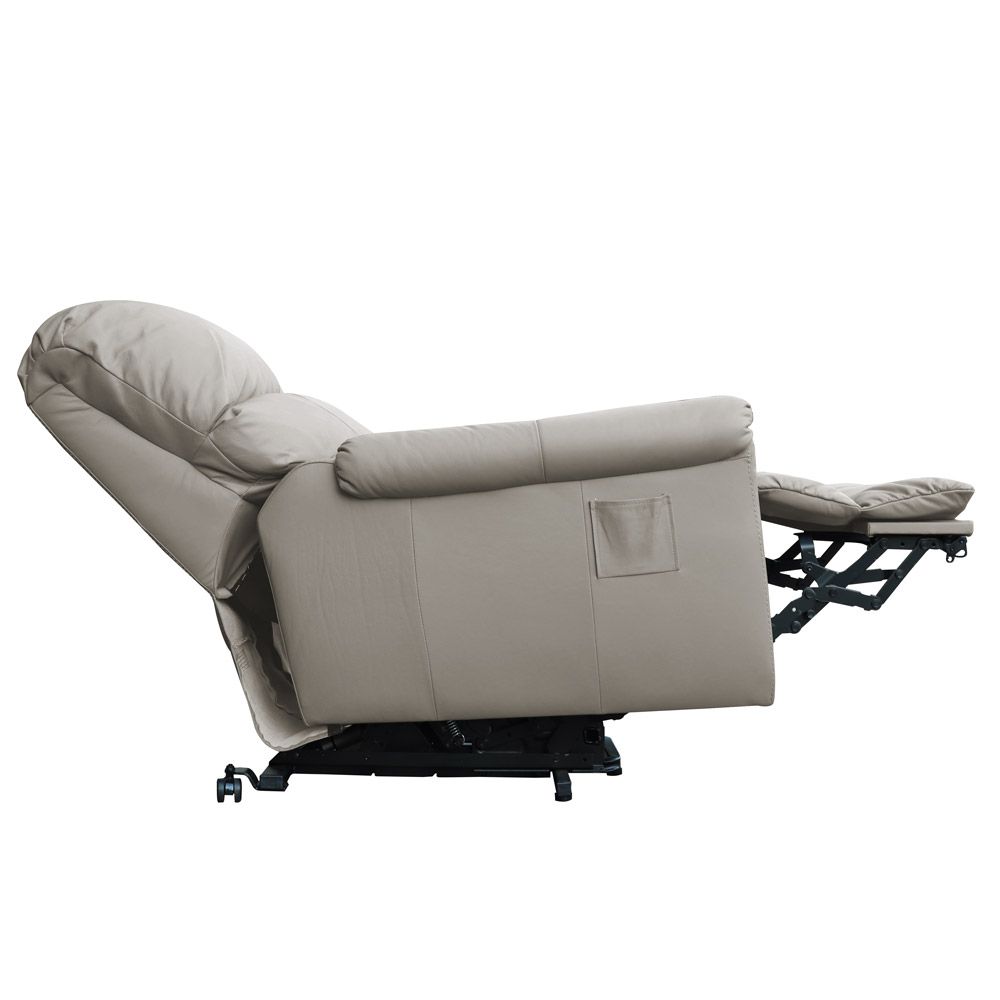 Poltrona do Papai Reclinável Elétrica com Controle Kyoto Lift Couro Off White G43 - Gran Belo
