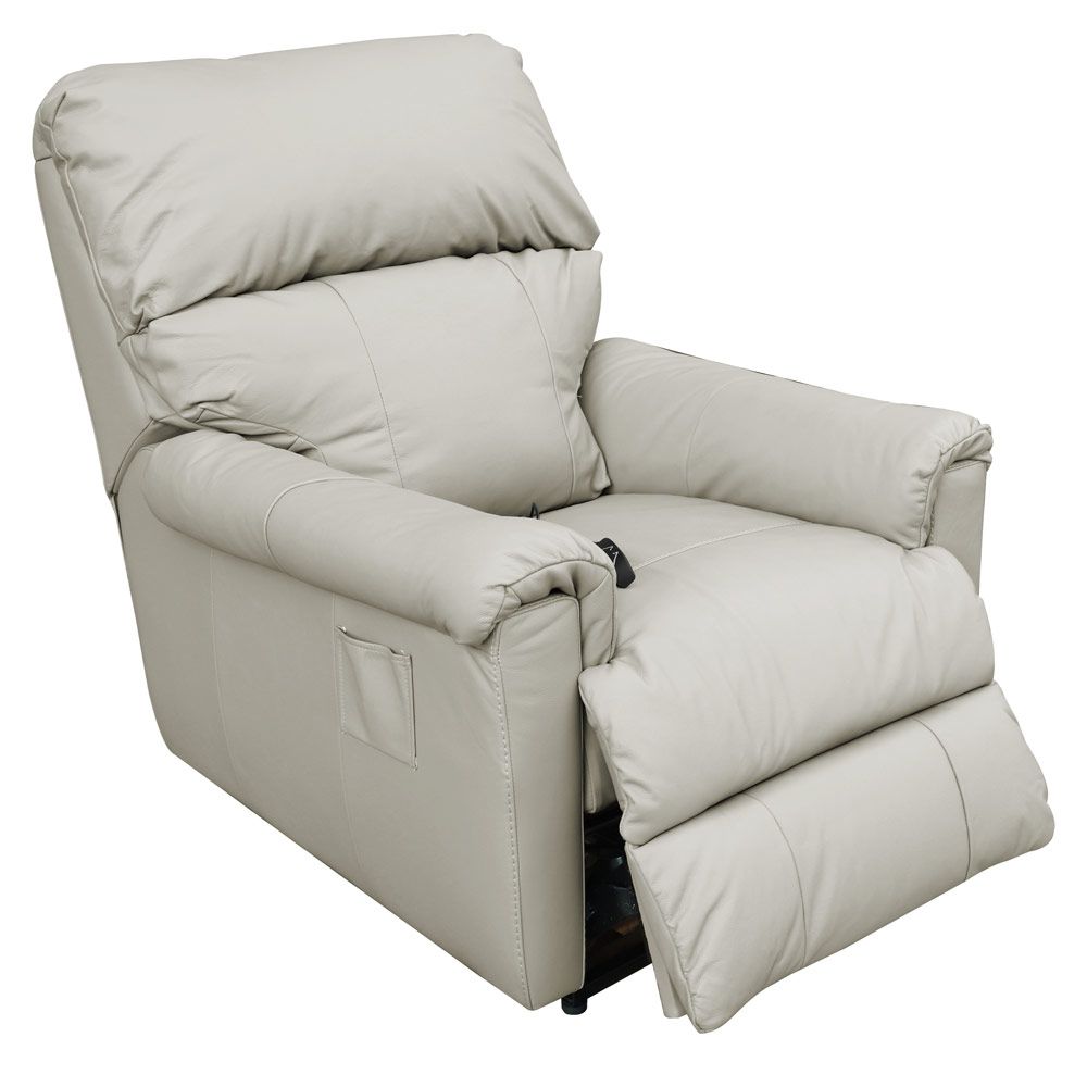 Poltrona do Papai Reclinável Elétrica com Controle Kyoto Power Couro Off White G43 - Gran Belo