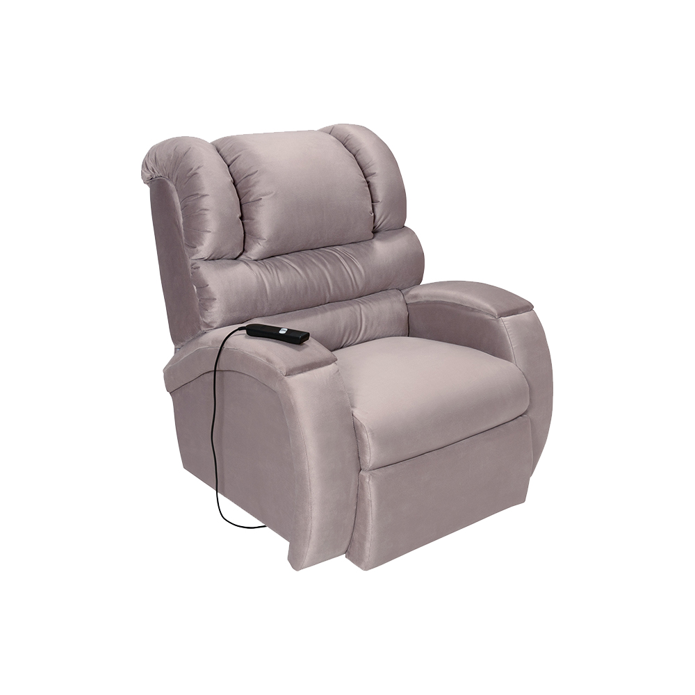 Poltrona do Papai Reclinável Elétrica com Controle Sala de Estar Oasis Veludo Rose G23 - Gran Belo