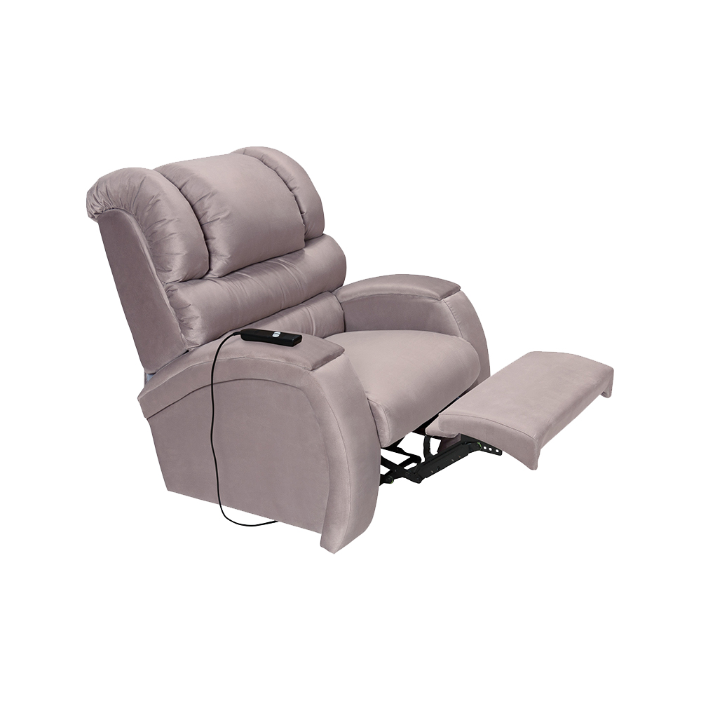Poltrona do Papai Reclinável Elétrica com Controle Sala de Estar Oasis Veludo Rose G23 - Gran Belo