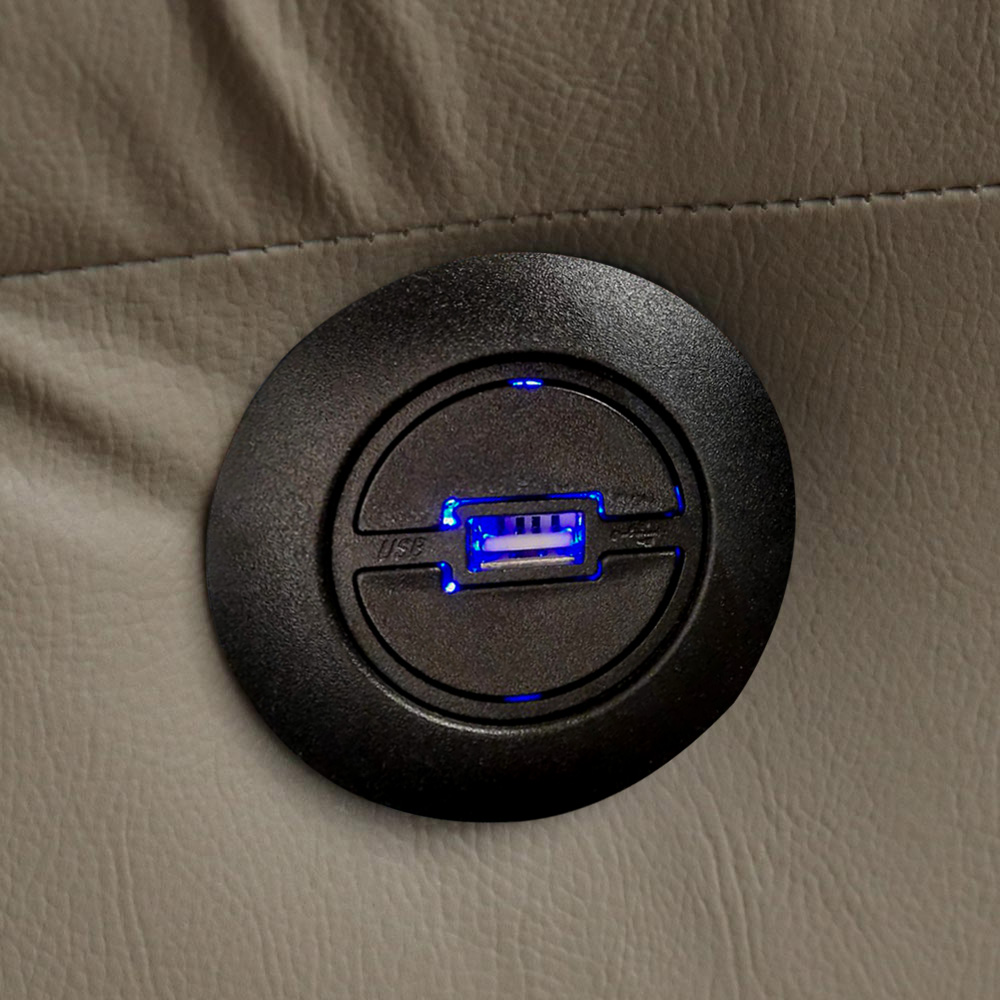 Poltrona do Papai Reclinável Elétrica com Entrada USB Magnum PU Sintético Bege G23 - Gran Belo