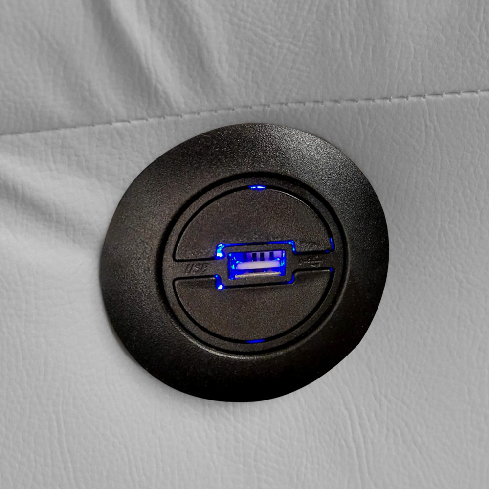 Poltrona do Papai Reclinável Elétrica com Entrada USB Magnum PU Sintético Branco G23 - Gran Belo