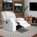 Poltrona do Papai Reclinável Elétrica com Massagem Magnum PU Sintético Branco G23 - Gran Belo