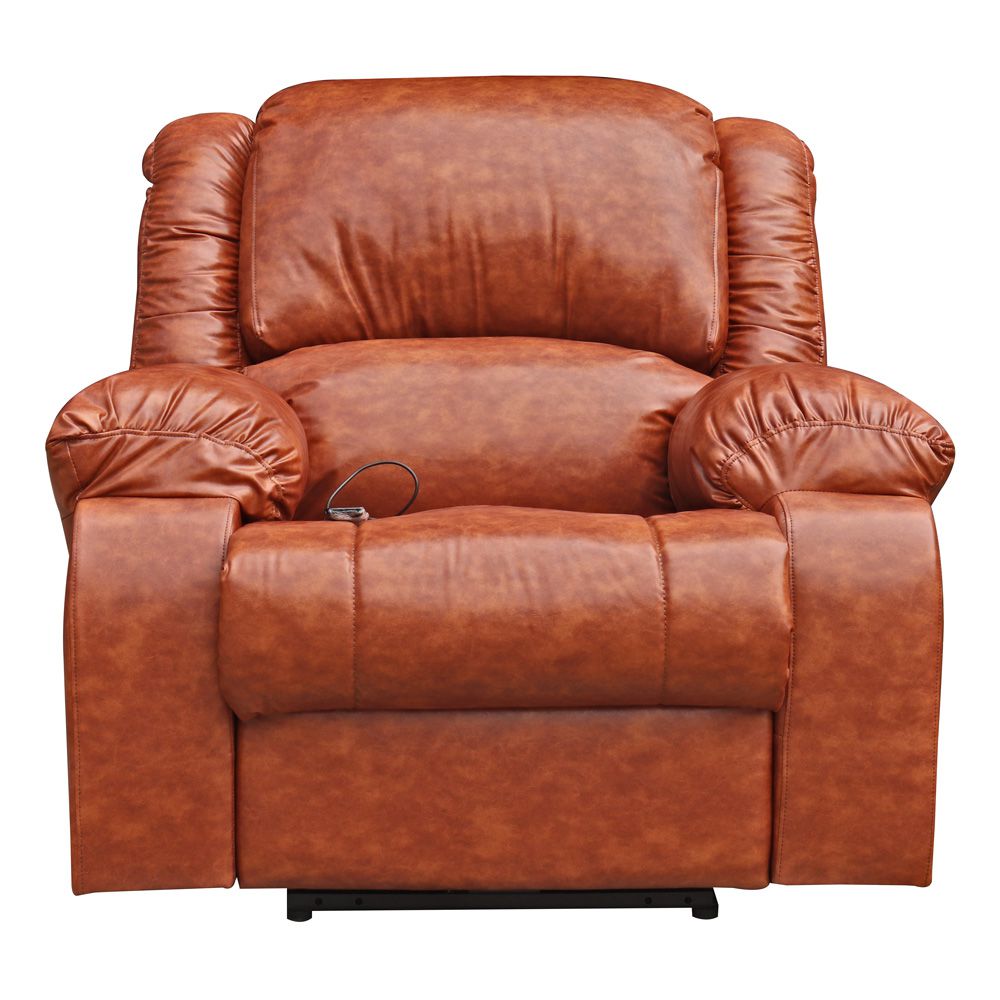 Poltrona do Papai Reclinável Elétrica com Massagem Magnum PU Sintético Caramelo G23 - Gran Belo