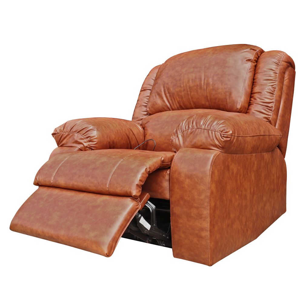 Poltrona do Papai Reclinável Elétrica com Massagem Magnum PU Sintético Caramelo G23 - Gran Belo
