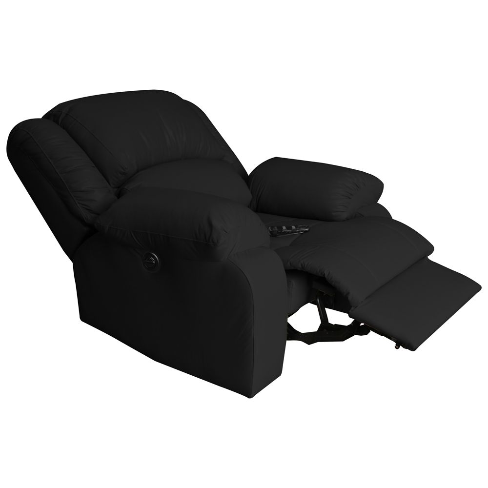 Poltrona do Papai Reclinável Elétrica com Massagem Magnum PU Sintético Preto G23 - Gran Belo
