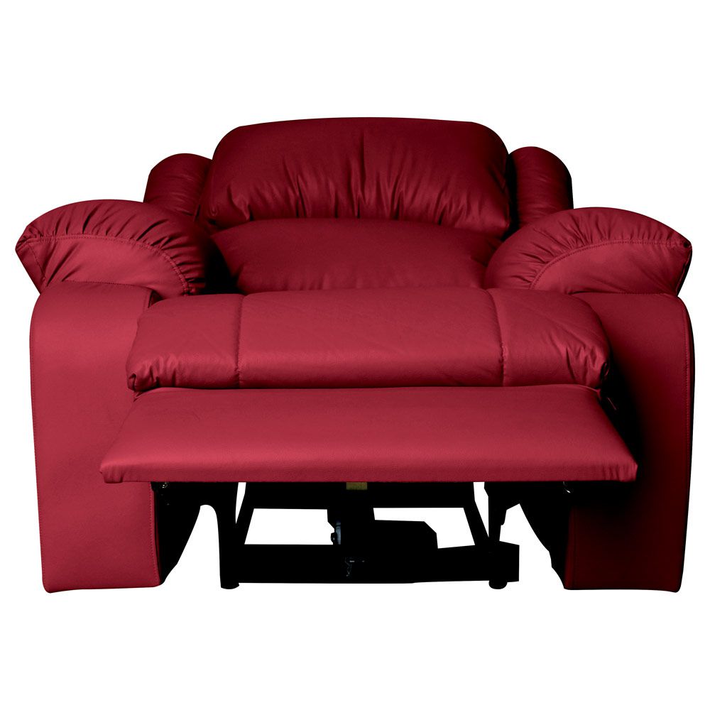 Poltrona do Papai Reclinável Elétrica com Massagem Magnum PU Sintético Vermelho G23 - Gran Belo