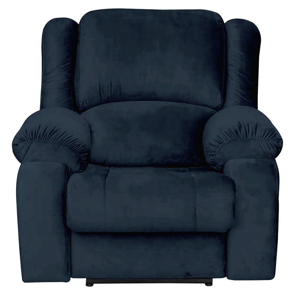 Poltrona do Papai Reclinável Elétrica com Massagem Magnum Veludo Azul Clássico G23 - Gran Belo