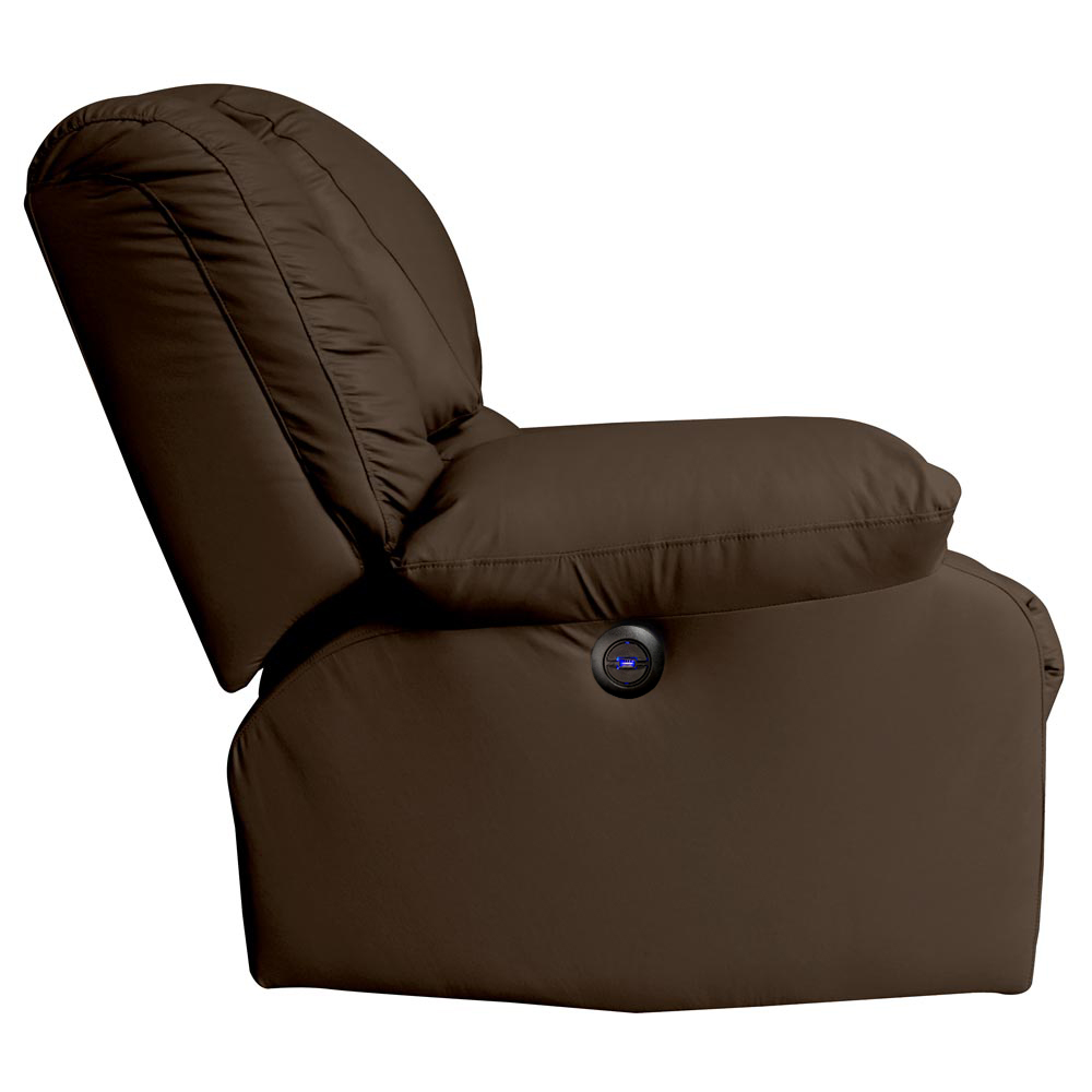 Poltrona do Papai Reclinável Elétrica com Massagem e USB Magnum PU Sintético Marrom Fosco G23 - Gran Belo