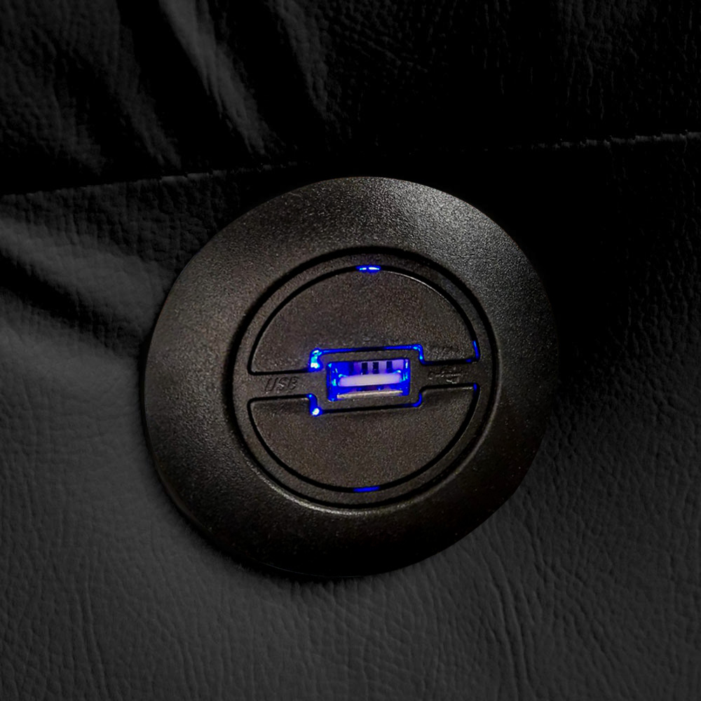 Poltrona do Papai Reclinável Elétrica com Massagem e USB Magnum PU Sintético Preto G23 - Gran Belo