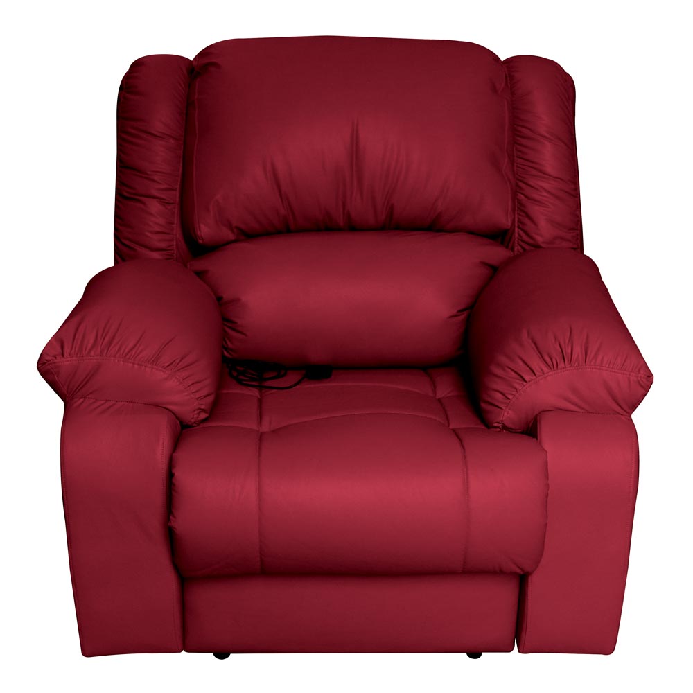 Poltrona do Papai Reclinável Elétrica com Massagem e USB Magnum PU Sintético Vermelho G23 - Gran Belo