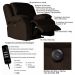 Poltrona do Papai Reclinável Elétrica com Massagem e USB Magnum Veludo Marrom Chocolate G23 - Gran Belo