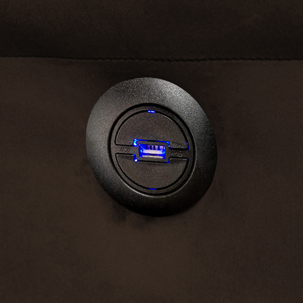 Poltrona do Papai Reclinável Elétrica com Massagem e USB Magnum Veludo Marrom Chocolate G23 - Gran Belo