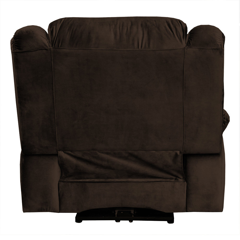 Poltrona do Papai Reclinável Elétrica com Massagem e USB Magnum Veludo Marrom Chocolate G23 - Gran Belo
