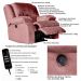 Poltrona do Papai Reclinável Elétrica com Massagem e USB Magnum Veludo Rosê G23 - Gran Belo