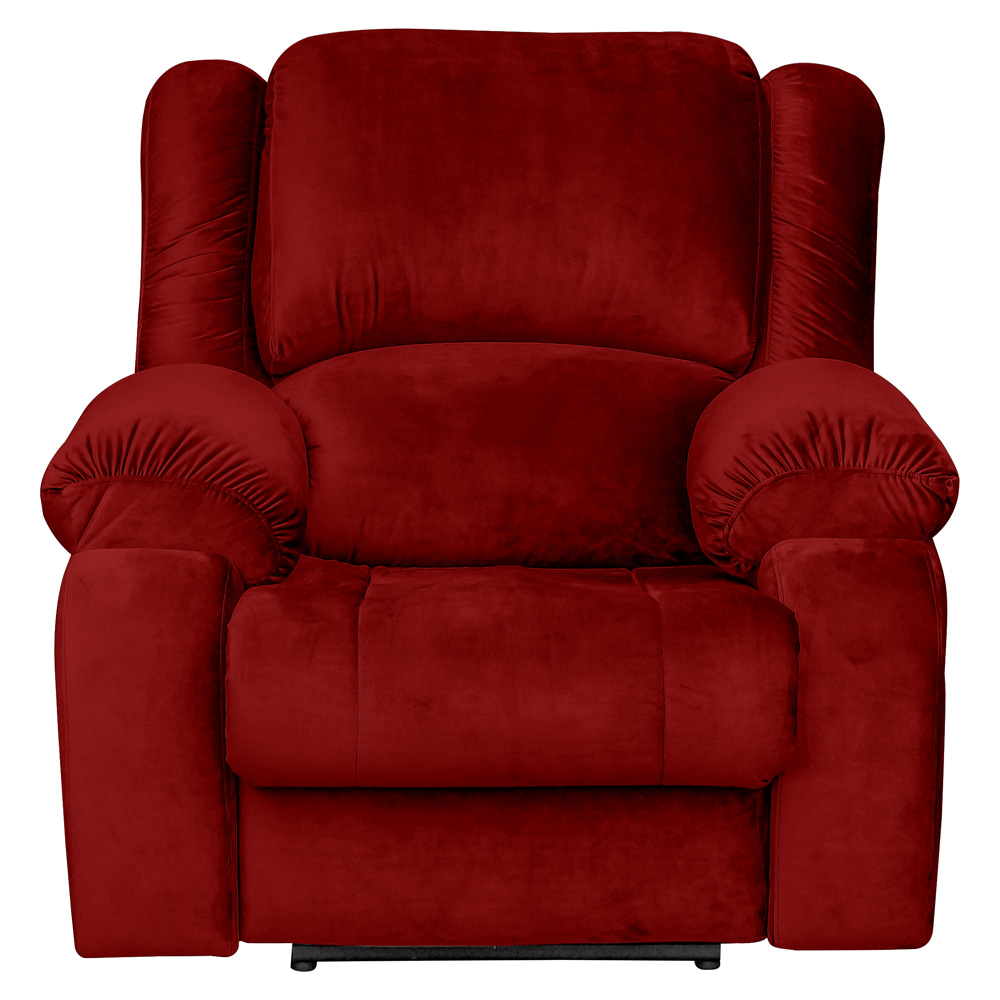 Poltrona do Papai Reclinável Elétrica com Massagem e USB Magnum Veludo Vermelho G23 - Gran Belo