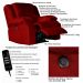 Poltrona do Papai Reclinável Elétrica com Massagem e USB Magnum Veludo Vermelho G23 - Gran Belo