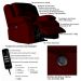 Poltrona do Papai Reclinável Elétrica com Massagem e USB Magnum Veludo Vinho G23 - Gran Belo