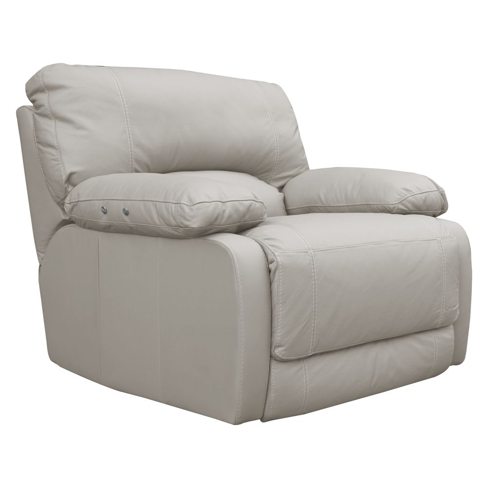 Poltrona do Papai Reclinável Elétrico Asmará Power Touch Small Couro Off White G43 - Gran Belo