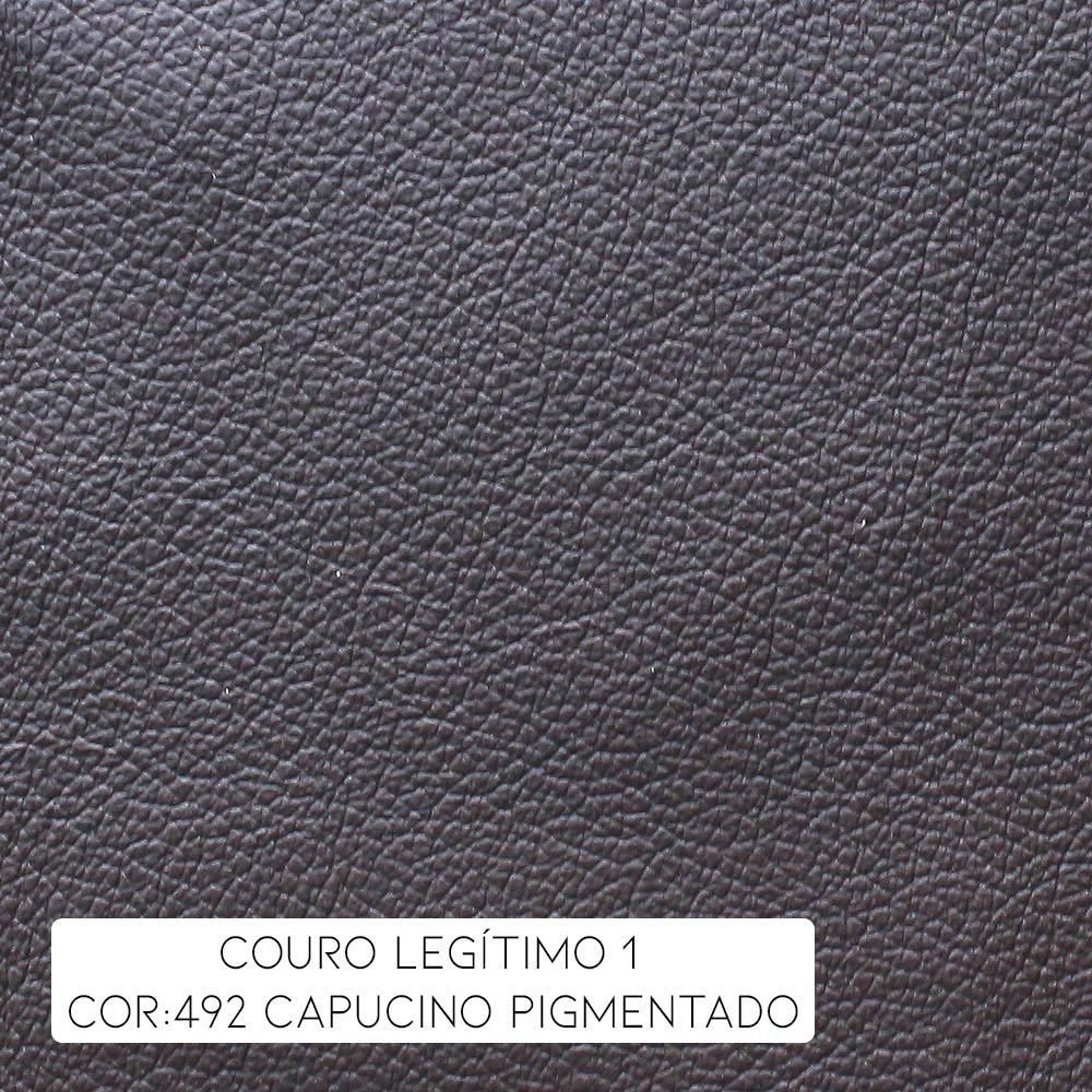 Poltrona do Papai Reclinável Giratória Armênia Glider Mecânico Couro Capucino G40 - Gran Belo