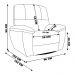 Poltrona do Papai Reclinável Giratória Armênia Glider Mecânico Couro Off White G40 - Gran Belo