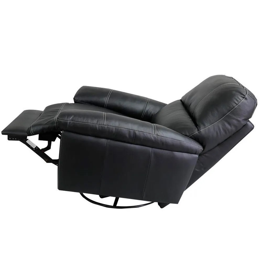 Poltrona do Papai Reclinável Giratória Armênia Glider Mecânico Couro Preto G40 - Gran Belo