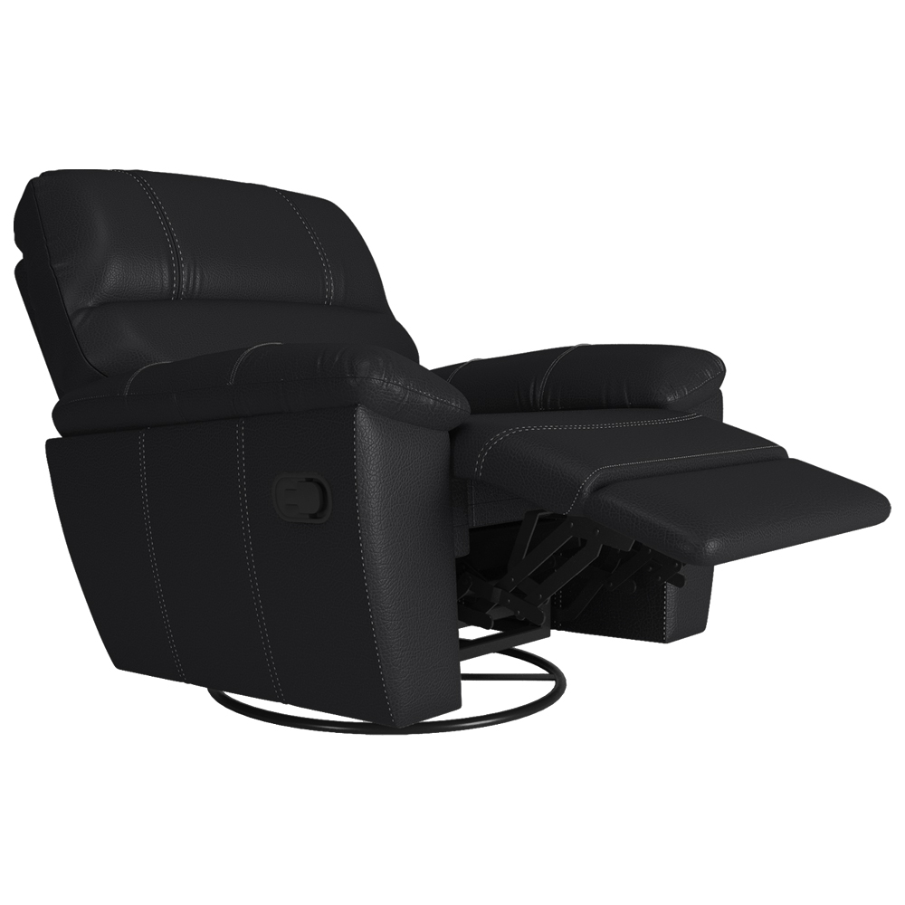 Poltrona do Papai Reclinável Giratória Glider Mecânico Armênia Couro Preto G40 - Gran Belo