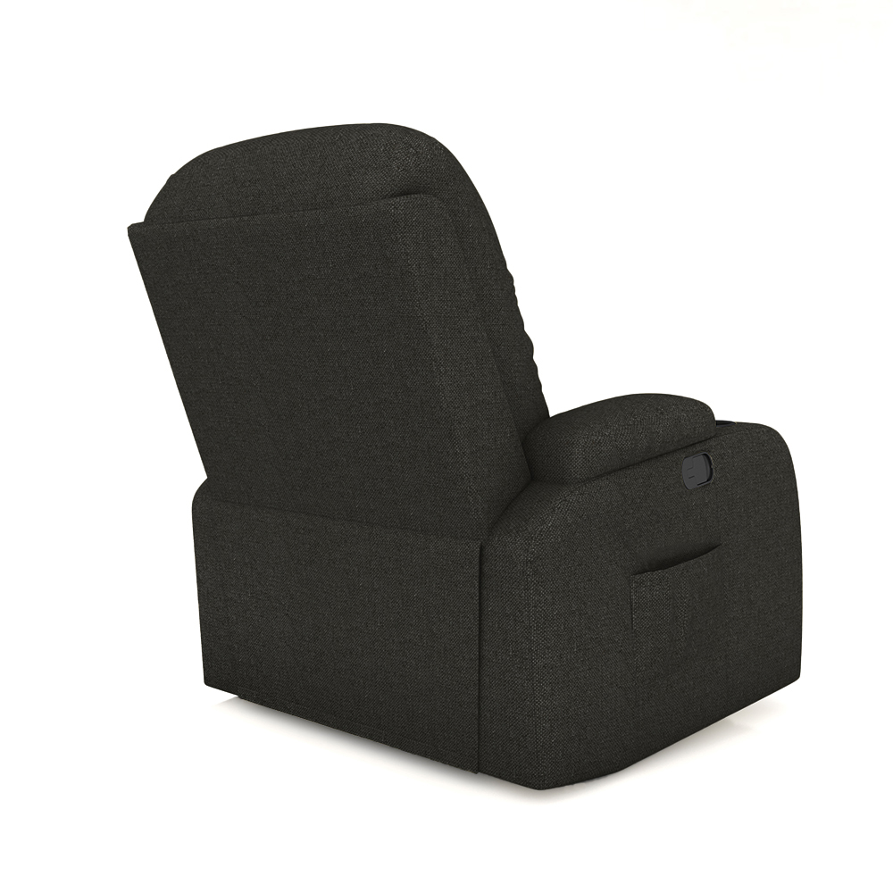 Poltrona do Papai Reclinável Giratória e Balanço Sala de Cinema Crihs Manual Glider Linho Chumbo G23 - Gran Belo