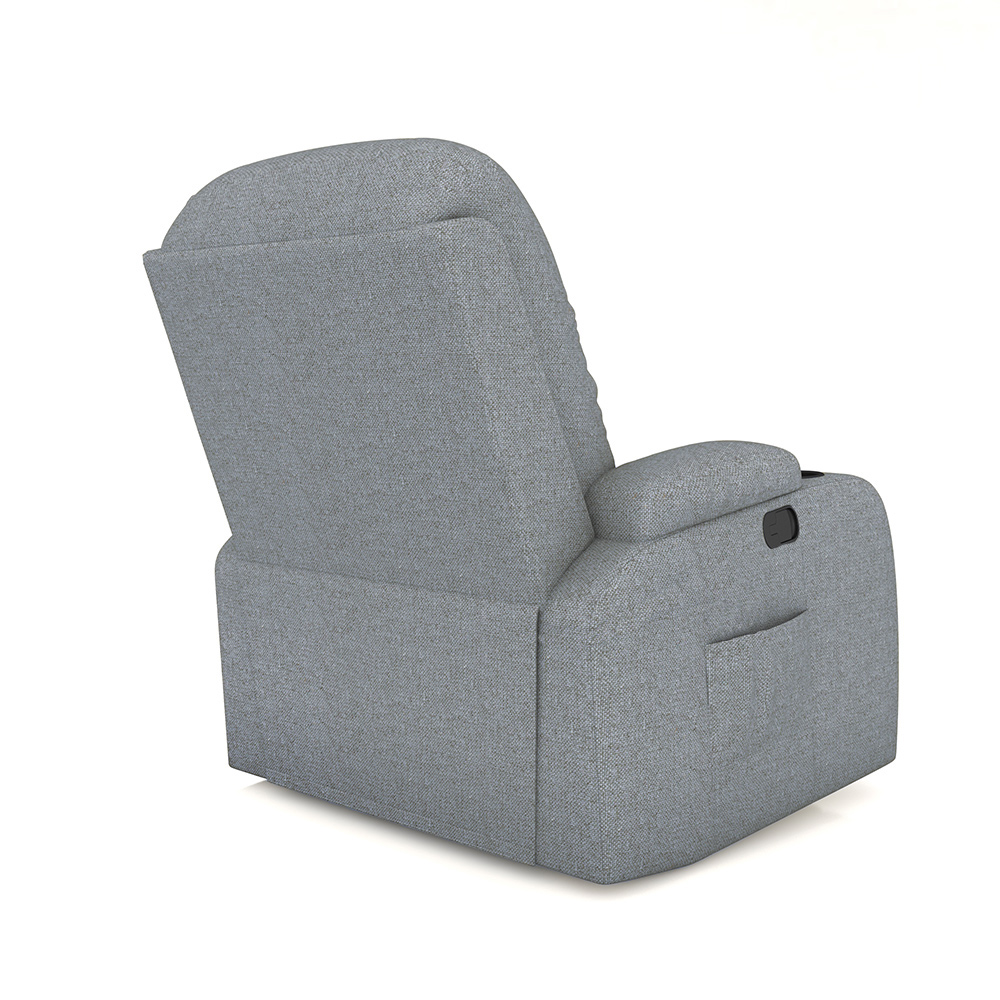 Poltrona do Papai Reclinável Giratória e Balanço Sala de Cinema Crihs Manual Glider Linho Cinza G23 - Gran Belo