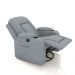 Poltrona do Papai Reclinável Giratória e Balanço Sala de Cinema Crihs Manual Glider Linho Cinza G23 - Gran Belo