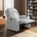 Poltrona do Papai Reclinável Giratória e Balanço Sala de Cinema Crihs Manual Glider PU Branco G23 - Gran Belo