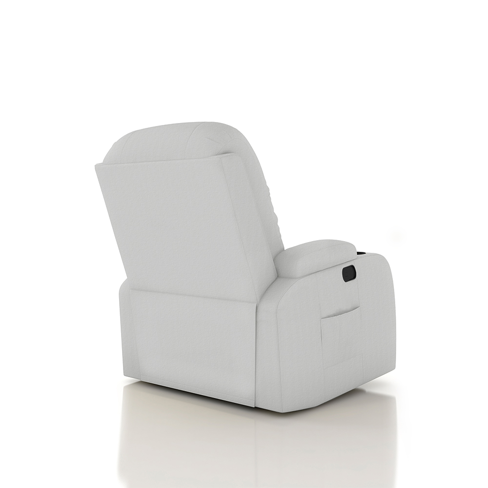 Poltrona do Papai Reclinável Giratória e Balanço Sala de Cinema Crihs Manual Glider PU Branco G23 - Gran Belo