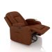 Poltrona do Papai Reclinável Giratória e Balanço Sala de Cinema Crihs Manual Glider PU Caramelo Brilho G23 - Gran Belo